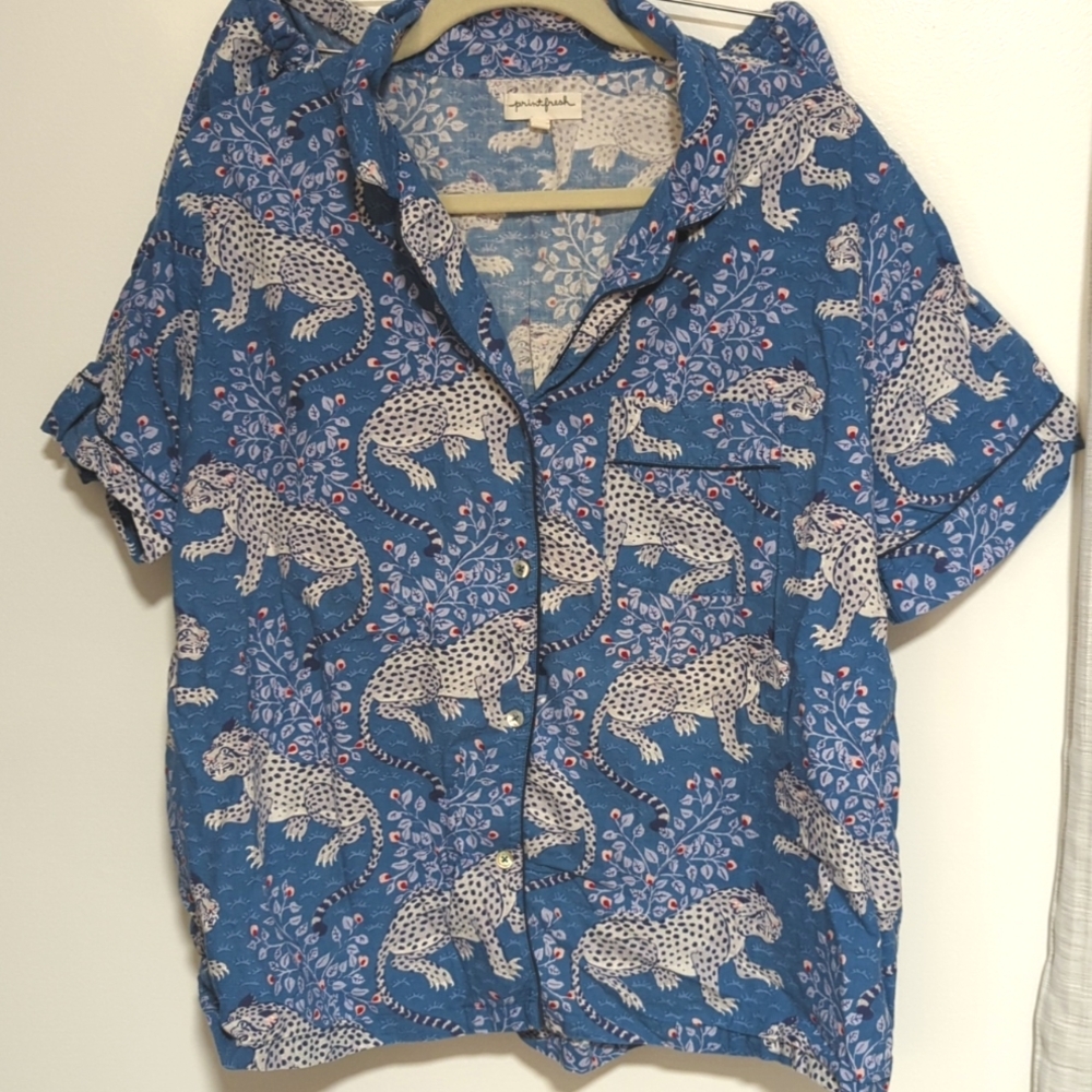 NEW - Print Fresh blue bagheera shorts sleep set